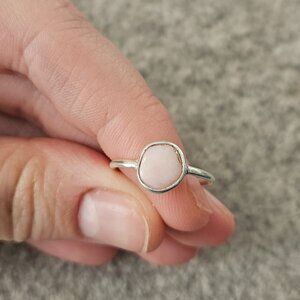 Genuine pink opal ring
